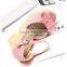 2015 Pink Bowknot Spanish Brands Woman Fashion Heeled Strap Sandals Shoes