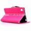 Red / Pink 2015 Leave shape flip cover leather case with straps for Smart phone protective case for Sony Xperia Z2 Z3 Z4