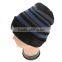 Strip print men casual knitted beanie Winter warm simple style knit hats