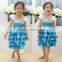 2016 wholesale cute baby princess capsleeve satin dress with ruffles