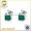 wholesale semi joias brincos rhodium plated square zirconia emerald stud earrings                        
                                                                                Supplier's Choice