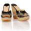 2016 Black Designer Wedges Sandals Big Size Wedge Slippers for High Fashion Ladies