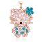 Wholesale New Design Fashion Hot Mini Kitty Cat Crystal Rhinestone Metal Keychain Tourist Souvenirs Keychain KC11675