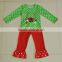 Wholesale childrens polka dot penguin embroidery boutique Christmas girl outfits