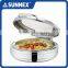 SUNNEX Highly Mirror Finished Round 6.8Litre Hydraulic Hinged Induction Stainless Steel Chafing dishes