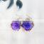 Round alloy druzy quartz earrings