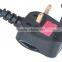 BS approval 13A fuse uk power cord molded 2pin plug