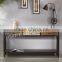 INDIAN IRON AND RECYCLE WOOD CONSOLE TABLE WITH 3 WOODEN DRAWER