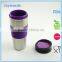 easy handle 450ml stainless steel mug with plastic lid