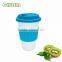 fashionable ceramic tea cup with silicone sleeve and lid