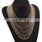 Vintage Classic Multi Layer Gold Chain Bib Chunky Choker Necklace Pendant Jewelry