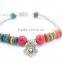 Bright Multicolored Tibetan Silver Bracelet Brand New Tiny Shell & Elegant Flower Metal Charm For Women 2016New Intrend style