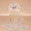 2015 new girls princess alloy hair jewelry cheap rhinestone wedding round crown pageant