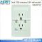 15A portable battery powered outlet USA plug type with 2 USB ports 2 gang socket