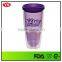 24oz double wall non-spill plastic tumbler with lid