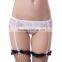 Professional printed sexy white lace garter young girls underwear panties model