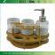 Bamboo 4 Piece Vanity Set Bathroom Accessory Holder