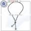men jewelry newest design hematite semi-pricious beads stainless steel cross rosary necklaces high quality