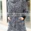 2015 real knitted dyed color lamb fur coat for women