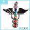 Foreign Trade Natural Crystal Agate Druzy Stone Alloy Angel Wing Pendant Jewelry