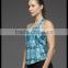 2016 Athletic abstract printed with crisscross straps tank with sport bra two in one Office In United States (USA)Small Minimum
