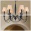 Home indoor lighting European style cloth shades hanging chandelier pendant light