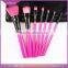Professional 7piece Hot Pink Synthetic hair makeup brush factory wholesale