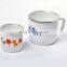 2016 new flower printing carbon steel custom made enamel camping mug