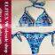 2017 red mosaic print ladies bikini set CK375