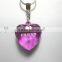 2015 China different color acrylic clear hanging decoration transparency heart with key ring