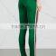 Wholesale Women Apparel Side-Striped Concealed Zip Green Jersey Leggings Trousers(DQE0352P)