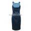 Ladies Hot Sexy Green Ladies teal color satin sexy prom dress 2014