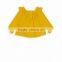 Guaranteed Quality Poplin Toddler Girls Plain ShirtsCotton Long Sleeve Baby Blouses With YokeFashion Back Buttons Girls Tops