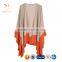 Color Block Knitted Wool Ponchos,Women Wraps Ponchos