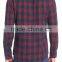 classic contrasting plaid stand collar men's party t-shirt