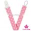 8NZ425 Lovebaby Wholesale Baby Feeding Supplies Green Fabric Printed Red Pokla Dot Baby Pacifier Clip