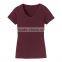 Fancy Design Plain Color Wholesale Blank Fitted V-neck Lady T-shirt