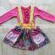 2015 new product baby dress suit long sleeve top and pocket suspender skirt YW-010