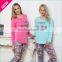 New L/S tops+ legging100%viscose fancy printing summer pajamas plus size design women minion pyjamas