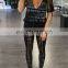 Unique Stylish Punk Rock Straps Stretch Footless Leggings