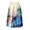 Factory OEM Type A Line Broadcloth Fabric Women Fashion Skirt Knee Length Cat Pattern Printed Skirt For Lady