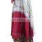 Indian Vintage Silk Sari double layered and reversible wrap-skirt Magic Around skirts dress beach Women wear Wraparound