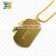 New hot selling custom fashion gold dog tag with chain for gifts