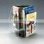 Black rotating PMMA document display stand plexiglass document display rack acrylic document holder