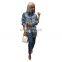 Denim 2020  Autumn Women's clothing Sexy Ripped Jacket Fashion Fringed Chain Ladies Short Crop Top