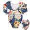 2019 summer Infant lace bow Baby Rompers Girls Long Sleeve Full Floral Printing Cotton Baby Jumpsuit Baby free ship