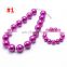 32Colors Girl Necklace bracelet 2pcs Set Kids Children Candy Color bubble pearl beads Jewelry