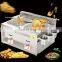 automatic deep frying machine double tank gas snacks fryer