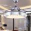 Factory direct living room restaurant bedroom silver LED fan lights modern minimalist chandelier ceiling fan  light