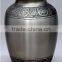 Tri-Band Brass Classic Cremation Urn With Pewter Finish